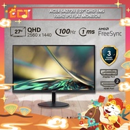 Acer SA272U G0 27" WQHD (2560 x 1440) 1ms 120Hz IPS Zero Frame Slim Monitor (HDMI x2, DP x1, Speaker