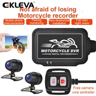 EKLEVA 1080P HD Motorcycle Camera DVR System Dual Lens Loop Recording Dash Cam WiFi GPS Front Rear D