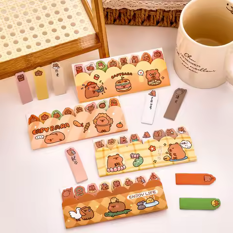 Cute Cartoon Capybara Index Stickers Note Set Student Tag Notes Reward Stationery Pack for Note Book
