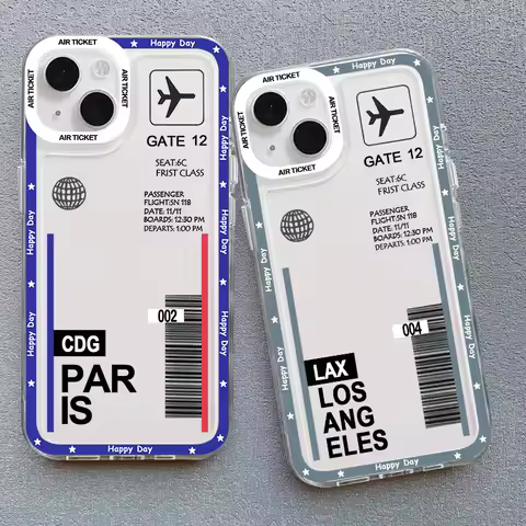 Hot Ticket Travel Label New York Phone Case For iPhone 17 16 15 11 12 14 13 Pro Max Mini XS XR 7 8 P