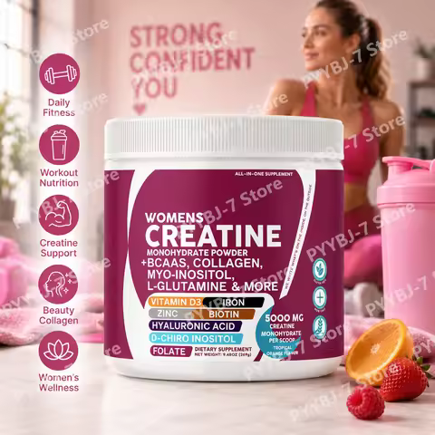 Creatine for Women 5000mg Powder with BCAA Collagen Biotin Hyaluronic Acid Performance Endurance / R