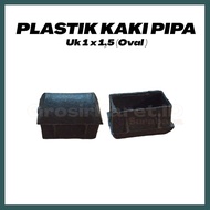 Plastik Kaki Rak Besi Allumunium Hollow Oval 1" x 1,5"