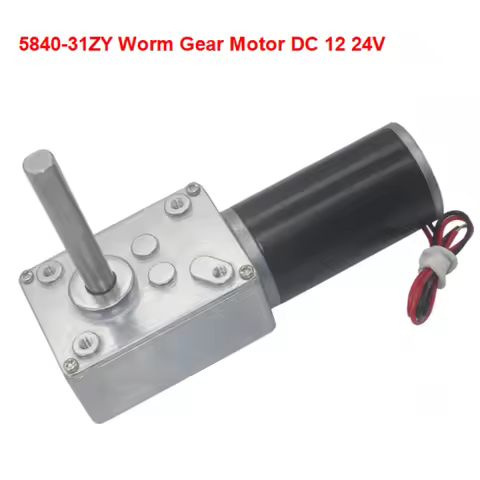 5840-31ZY DC Worm Gear Motor 12V 24V, 51MM D-Shaft High Power Reversible Low Speed Motor Torque Worm
