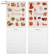 2 Pcs Bucket List Calendar Paper 2025 Wish List Calendar Decorative Wall Calendar Monthly Bucket Lis