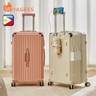 Luggage 24/28/32 Inch Suitcase With Cup Holder Large Capacity Luggage Travel Bag