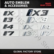 3D ABS Car Emblem Body Tail Trunk Window Sticker Badge Decoration Decal Auto Modification For BMW ix
