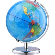 World Globe with Stainless steel Stand Rotating Earth Spinning Globe for Kids Geography Classroom Ed