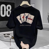 oversize unisex T-Shirt "POKER.WASSUP" Pattern Expensive-Looking Shirt 1 cotton Premium Grade Fabric