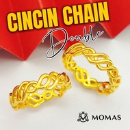 Cincin Chain Double Emas 916 Original Cincin Emas 916 Tulen Cincin Bajet Emas 916 Cincin Murah Emas 