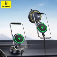 Baseus VC2 Pro Wireless Charger Vacuum Magnetic Car Phone Holder Mount 360° Rotation Stand Gym Stand