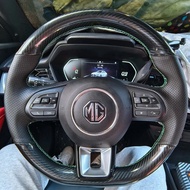 Car Steering Wheel Cover Carbon Fiber Leather For MG ZS HS GS MG 5 6 RX5 RX8 ZST ZS EV 2017-2023 DIY
