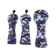Camouflage 3 Colors Golf Headcover Waterproof PU Leather Golf Wood Head Cover For Driver Fairway Hyb