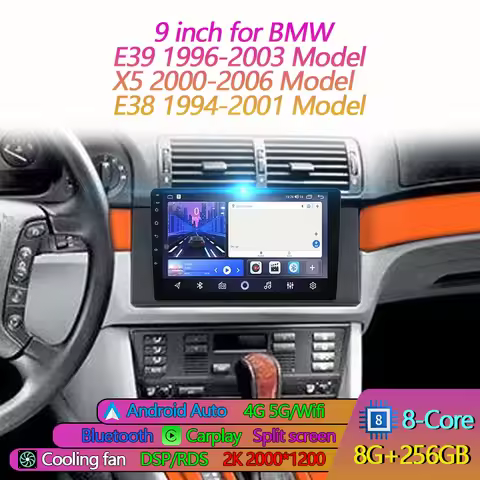 9″Android Stereo Radio for BMW E39 96-03 E38 94-01 X5 00-06 Bluetooth Multimedia Player GPS Navi DSP
