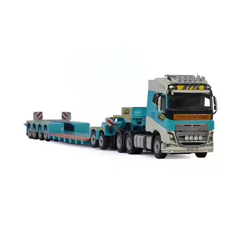 Die Cast Car WSI 1:50 Scale VOL FH4 6x4 /4+2 Axle Low Plate Trailer Alloy Model 01-2876 Collectible 