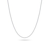 SK Jewellery 10K White Gold Round Flat Link Chain