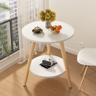 Coffee Table Round Table Living Room Sofa Side Table Meja Kopi Bulat Kecil Small Round Table Wooden 