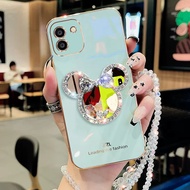 เคสโทรศัพท์สำหรับ Samsung A22 5G A12 A03 A02S A02 A03S พร้อมกระจกและเชือกยาว