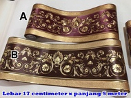 [ SALE ] Rumah Tangga Wallpaper Border List Pembatas Dinding Gold Murah Mewah