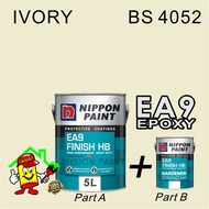 5L Nippon Paint EA9 Food Grade Expoxy Floor Paint epoxy (FREE 7" ROLLE SET ) Cat Epoxy untuk Lantai 