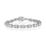 Glintz Stardust Shine Bracelet Brilliant and Baguette Cut 5mm สร้อยข้อมือเงินแท้ Tennis Bracelet แบบ