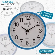 G.Cycle Round Colourful Glass Quartz Analog Modern Silent Quiet Home Office Living Wall Clock Jam Di