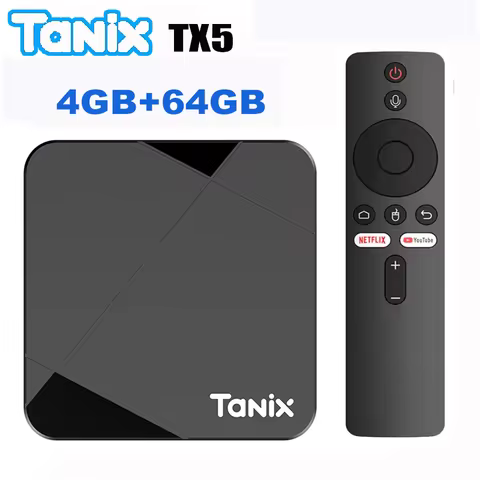 TANIX TX5 Smart Android 14 TV Box Amlgoic S905Y5 4K HD 3D 100M LAN ROM 16G 32G 64G