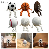 Dickly Sports Ball Figurine Craft Statue Collection Home Decoration with Arms & Legs for Living Room