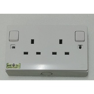 UMS 13A 2 GANG SWITCH SOCKET OUTLET WITH BASE