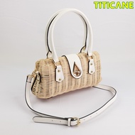 TITICANE White Lily Handicraft Bag [ Rattan / Rotan ]