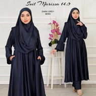 Suit Marissa 14.0 Baju Umrah Putih Jubah Seluar Haji Ironless Hitam Longgar Labuh Berpoket by Rafand