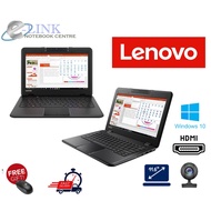 ( Termurah Laptop Windows 10 ) Lenovo 100E  Gen1 / 4GB DDR3 RAM / 64GB EMMC SSD / 128 - 256 GB M2 SS
