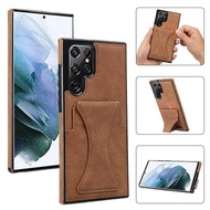 Card holder suitable for Samsung S26Ultra phone case S23 S24 S25 Ultra 24FE leather case A55 with ca
