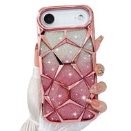 iPhone Air Case 電鍍雲石閃粉手機殼 電話保護殼 粉色