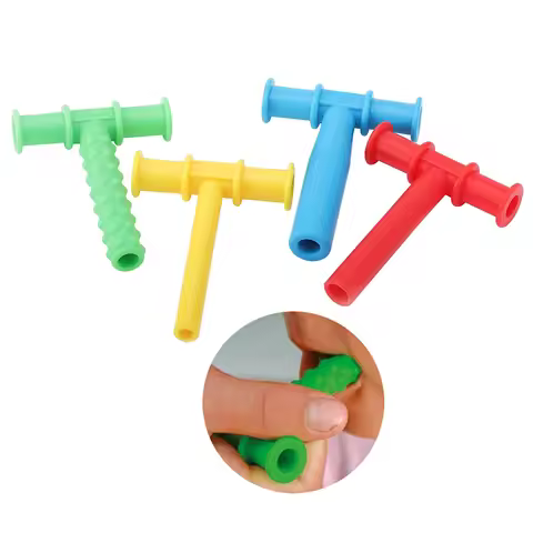 Kids Chewing Tube Speech Therapy Teeth Massager For Autism Sensory Speak Oral Muscle Rehabilitation 