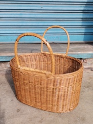 Oval Rattan tote bag Handbag Shopping bag/Office wicker bag | Beg Rotan