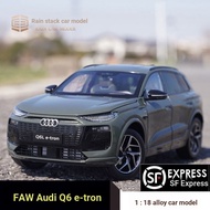 1: 18 FAW Audi Q6L e-tron SUV Alloy Simulation Car Model Collection Ornaments