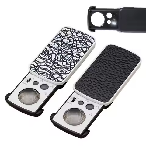 Slide-Out Jewelry Loupe Magnifier 30X 60X 90X LED Lighted Magnifying Glass with UV Light For Jewelry