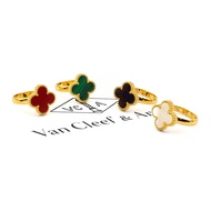 TC285 Van Cleef 4-petal flower titanium women's ring