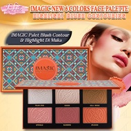 IMAGIC 3 In 1 Palette Glitter Highlighter High Pigmented Contour Natural Blush Face Makeup Long Last