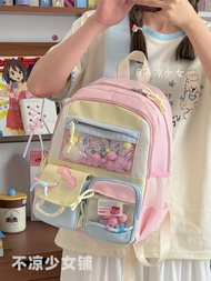 Mini Dual-Shoulder Backpack Dopaamine Color Contrast Niche Student Backpack Fresh Cute Mini Backpack