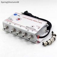 [SpringSAutumnW] 20dB 2-8 Way CATV Splitter Amplifier for Home TV, EU Plug 220V Boutique