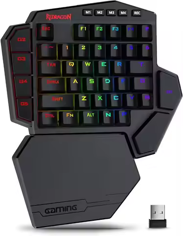 Redragon K585 PRO Wireless One-Handed Mechanical Keyboard 42 Keys 3-Mode RGB 7 Onboard Macro Keys De