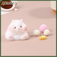 QUANSEN Super Soft Cute Q-Bullet Simulated Hamster Fidget Toy Mini Squishy Toys Kawaii Stress Relief Squeeze Toy TPR Decompression Toy