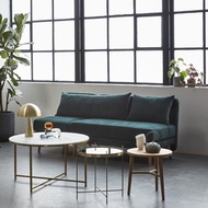 【Hübsch】－100701 北歐風深綠色絨布無扶手沙發 客廳椅