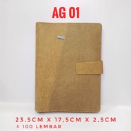AG01 LIGHT BROWN LEATHER NOTEBOOK AGENDA