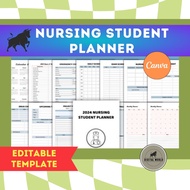 Canva Nursing Student Planner | Planner 2024 | Canva Template | Editable Canva Planner |