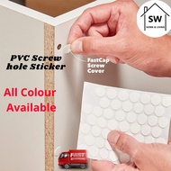 SW 96biji PVC Screw hole Sticker Skru Lubang Sticker PVC 1pcs Dalam ada 96biji Sticker Black White