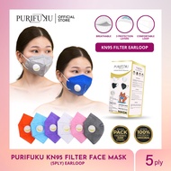 PUTIH HITAM Purifuku Mask Kn95 Filter 5Pcs Disposable Mask 5Ply Respirator Mask Black/White Face Maskn95