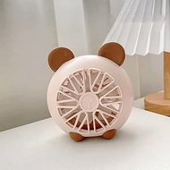 COOKX Colorful Lamp Mini Fan Lovely Rabbit Ear Night Light Fan Desktop Handheld Rechargeable Table Fan USB portable (Color : Beige, Size : 11 * 9.5 * 5.5cm)