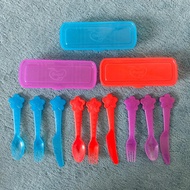 Kids Eating Utensils Cutlery Set Kitchenware Dinnerware Spoon Fork Knife Portable Travel BPA Free